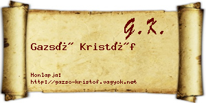 Gazsó Kristóf névjegykártya